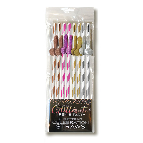Coloured Penis Party Straws x8