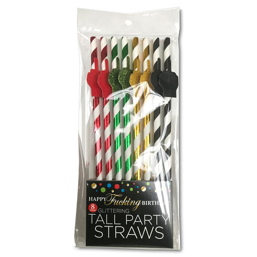 Happy Fucking Birthday Straws X8