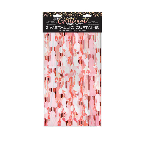 Glitterati - Penis Foil Curtains Party Novelty - 2 Pack