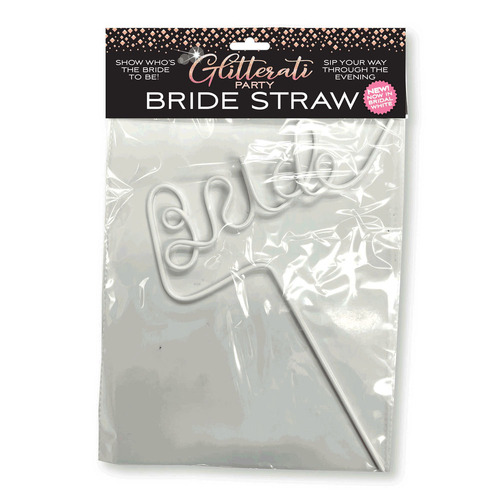 Glitterati Bride Straw White Hen's Party/Kitchen Tea Novelty Straw