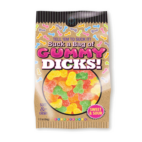 Suck A Bag Of Gummy Dicks! Novelty Pecker Lollies - 64 grams