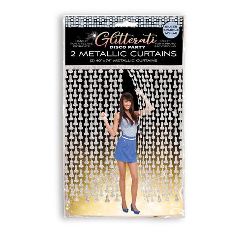 Glitterati Penis Party Disco Metallic Curtains Party Doorway Decoration Set Of 2