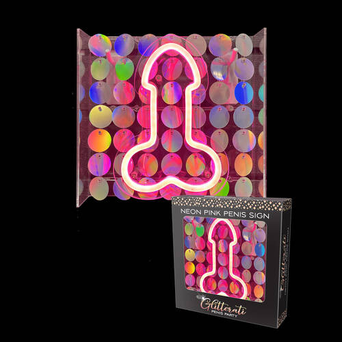 Glitterati Neon Pink Penis Sign Novelty Neon Light