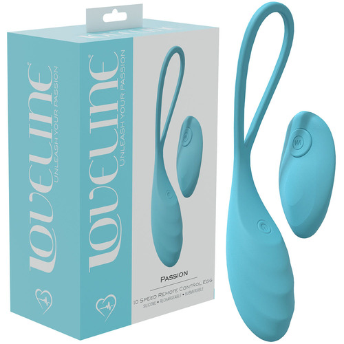 LOVELINE Passion - Blue Blue USB Rechargeable Vibrating Egg with Wireless Remote