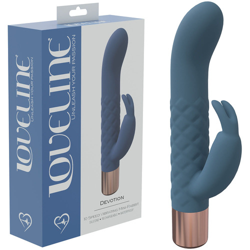 LOVELINE Devotion - Blue Blue 14.2 cm USB Rechargeable Rabbit Vibrator