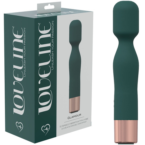 LOVELINE Glamour - Green Green 14.4 cm USB Rechargeable Massage Wand