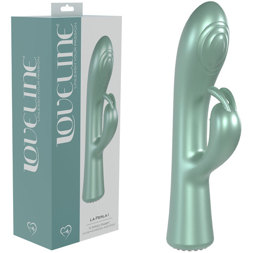 LOVELINE La Perla I - Green Pearlescent Green 19.2 cm USB Rechargeable Rabbit Vibrator