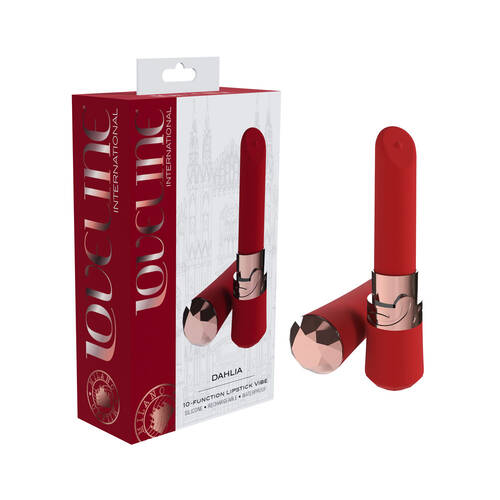 LOVELINE Dahlia - Red Red 12.5 cm USB Rechargeable Lipstick Vibrator