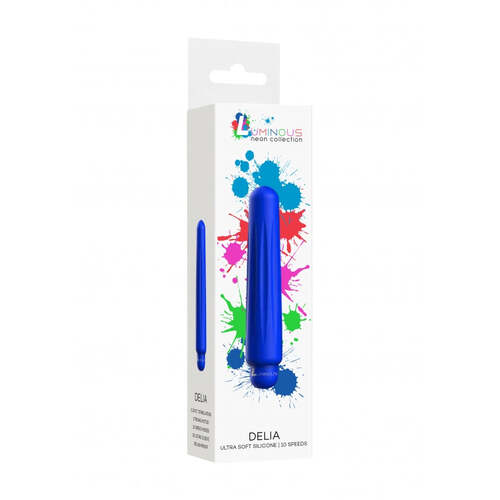 Delia - ABS Bullet With Silicone Sleeve - 10-Speeds - Royal Blue
