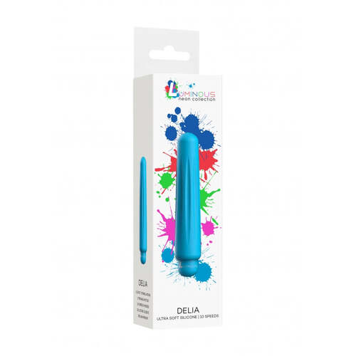 Delia - ABS Bullet With Silicone Sleeve - 10-Speeds - Turquoise