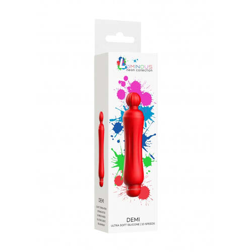 Demi - ABS Bullet With Silicone Sleeve - 10-Speeds - Red