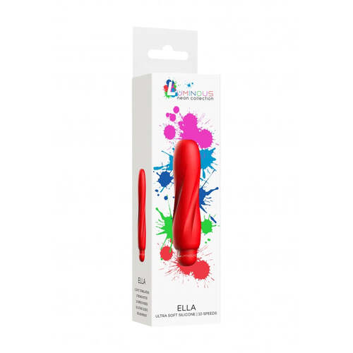 Ella - ABS Bullet With Silicone Sleeve - 10-Speeds - Red