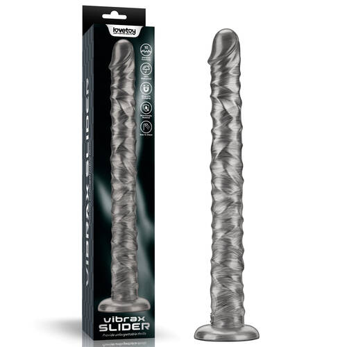 King Sized Vibrating Vibrax Slider Grey 40.8 cm (16'') USB Rechargeable Vibrating Dildo
