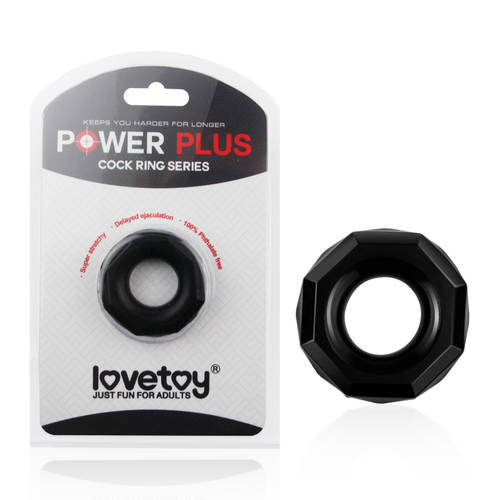 Power Plus Hex Bolt Cock Ring Black