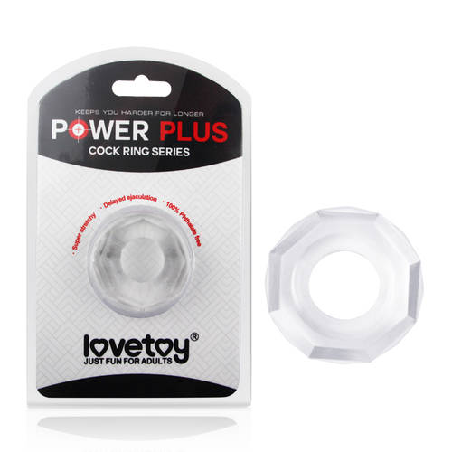 Power Plus Hex Bolt Cock Ring Clear