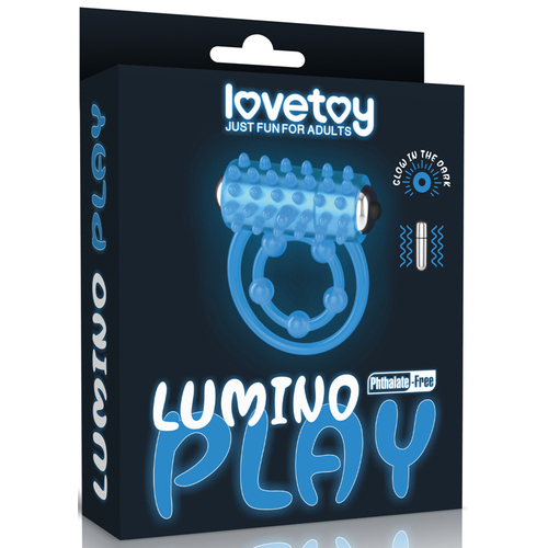 Glowing Vibrating Cock & Balls Ring
