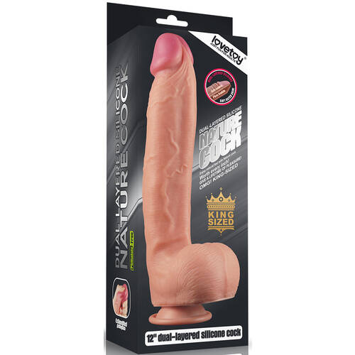 12" Natural Cock + Balls