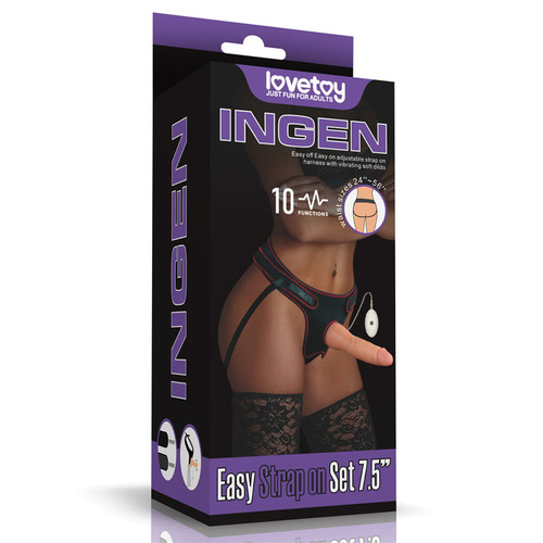 7.5" Vibrating Easy Strap-On Set