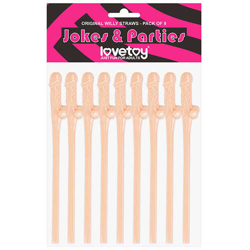 Penis Style Drinking Straws X9