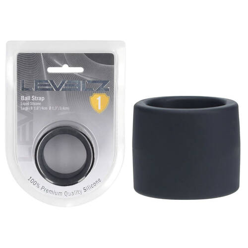 LEVELZ Liquid Silicone Ball Strap - L - Black Black Ball Strap
