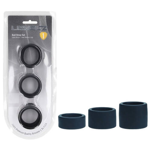 LEVELZ Liquid Silicone Ball Strap Set of 3 - Black Black Ball Stretchers - Set of 3 Sizes
