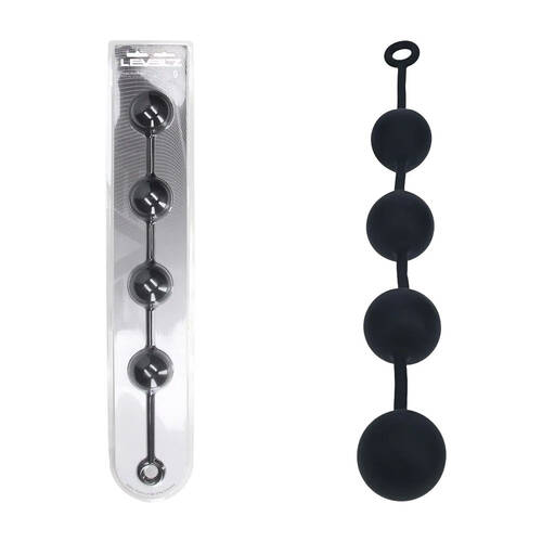 LEVELZ Round Anal Balls - XXL - 60mm Black 52.5 cm XXL Anal Beads
