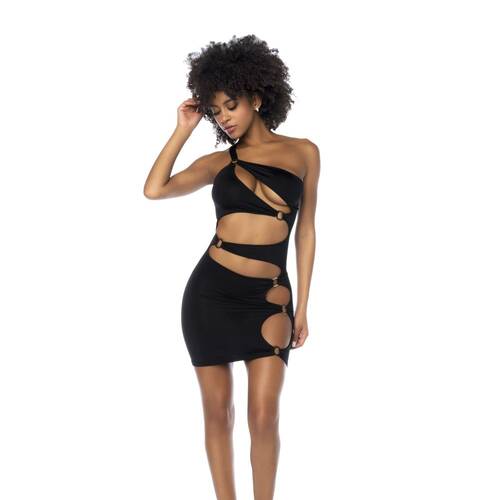 Asymmetrical Cut Out Dress/Rings L/XL