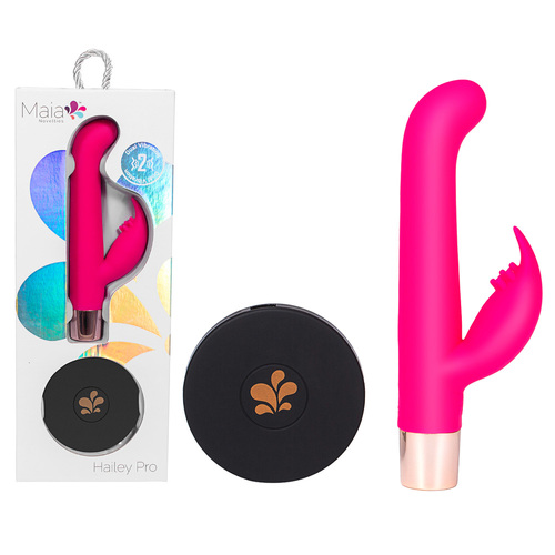 Maia HAILEY PRO Pink 15.2 cm QI Wireless Rechargeable Rabbit Vibrator