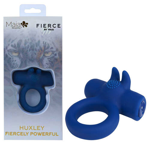 Maia HUXLEY - Blue Blue USB Rechargeable Strong Vibrating Cock Ring
