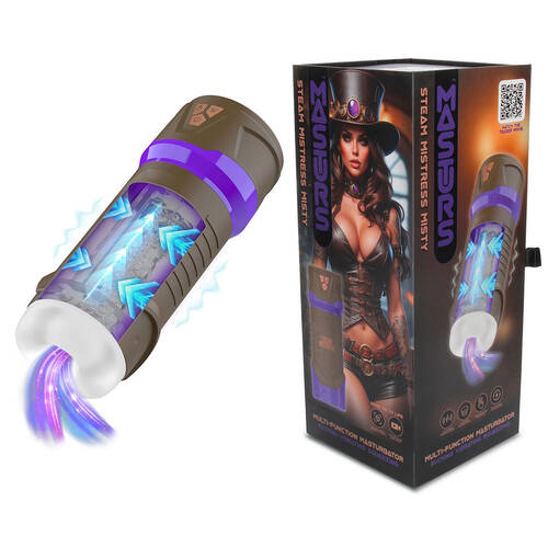 MASTURS Misty USB Rechargeable Sucking, Vibrating & Squeezing Auto Stroker with Augmented Reality
