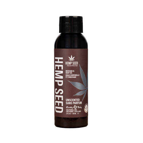 Hemp Seed Massage & Body Oil Unscented - 59 ml Bottle