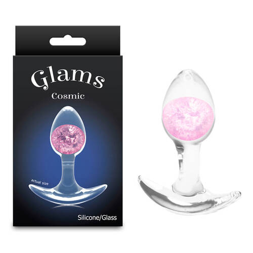 Glams Cosmic - Small - Pink Clear/Pink 8.1 cm Small Butt Plug