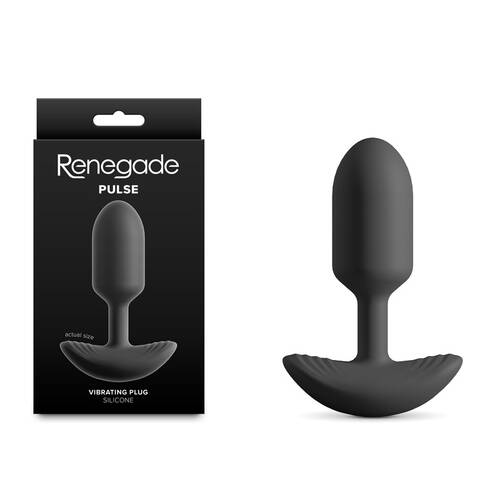 Renegade Pulse - Black Black 11 cm USB Rechargeable Vibrating Butt Plug