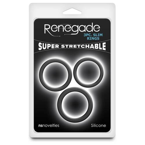 Renegade 3pc Slim Rings Black