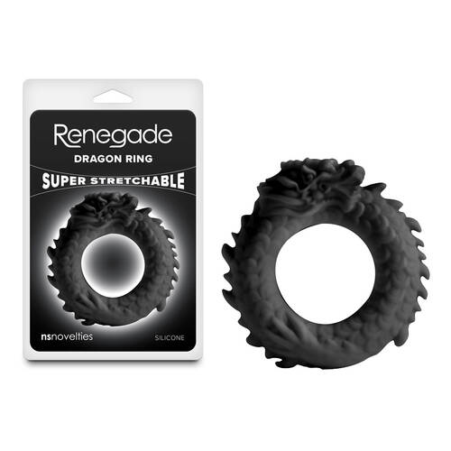 Renegade Dragon Ring - Black Black Cock Ring