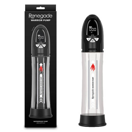 Renegade Warrior Pump - Black Black/Clear Waterproof Automatic Penis Pump