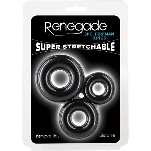 Renegade 3Pc Fireman Rings   Cock Rings Set Of 3 Sizes