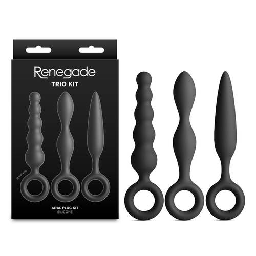 Renegade Trio Kit - Black Black Butt Plugs - Set of 3