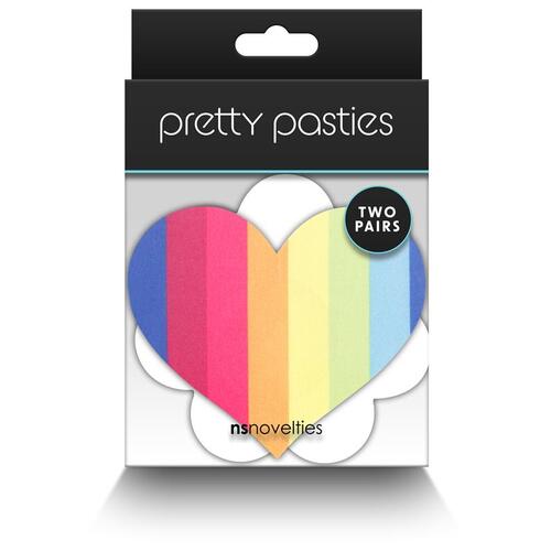 Pretty Pasties Pride Heart and Flower Rainbow 2 Pair