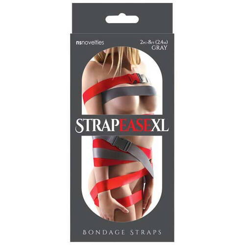 StrapeaseXL Bondage Straps - 8ft - Gray 