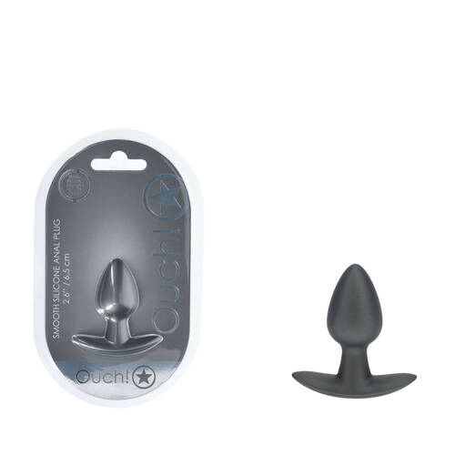 Ouch! Anal Plug Small Gun Metal Gun Metal  6.5cm Small Butt Plug