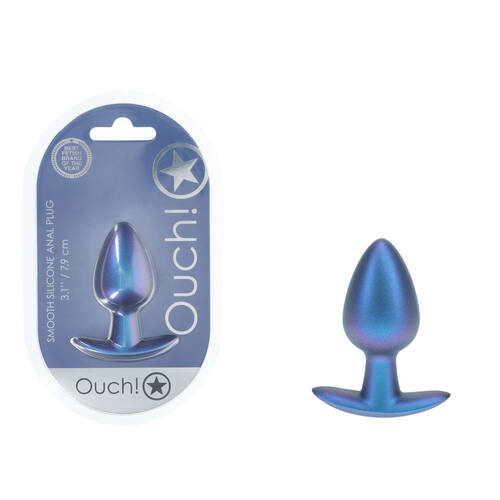 Ouch! Anal Plug Medium Metallic  Metallic  7.9cm Medium Butt Plug