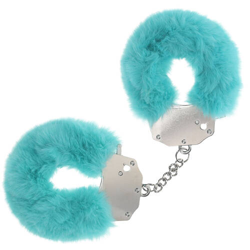 OUCH! Heavy-Duty Fluffy Cuffs - Blue Blue Fluffy Restraints