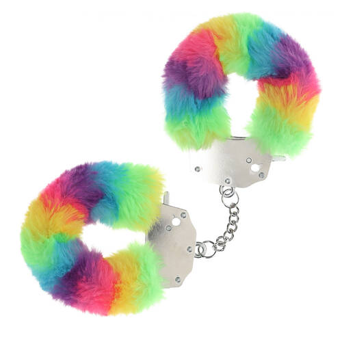 OUCH! Heavy-Duty Fluffy Cuffs - Multicolour 1 Multicoloured Fluffy Restraints