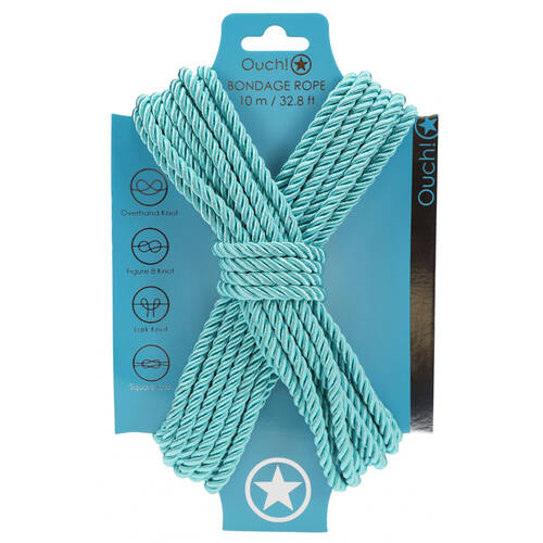OUCH! Bondage Rope - 10 M - Blue Blue Nylon Bondage Rope - 10 metre Length