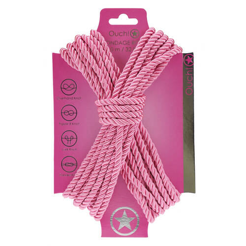 OUCH! Bondage Rope - 10 M - Pink Pink Nylon Bondage Rope - 10 metre Length