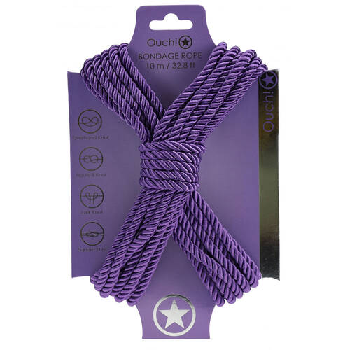 OUCH! Bondage Rope - 10 M - Purple Purple Nylon Bondage Rope - 10 metre Length
