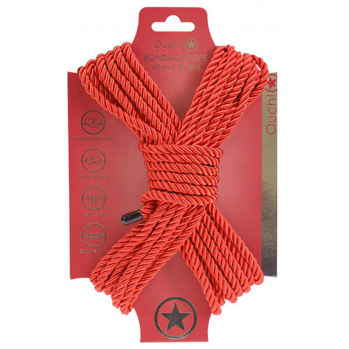 OUCH! Bondage Rope - 10 M - Red Red Nylon Bondage Rope - 10 metre Length