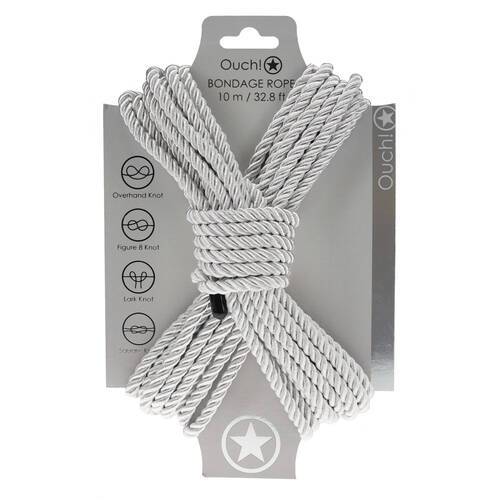 OUCH! Bondage Rope - 10 M - Silver Silver Nylon Bondage Rope - 10 metre Length