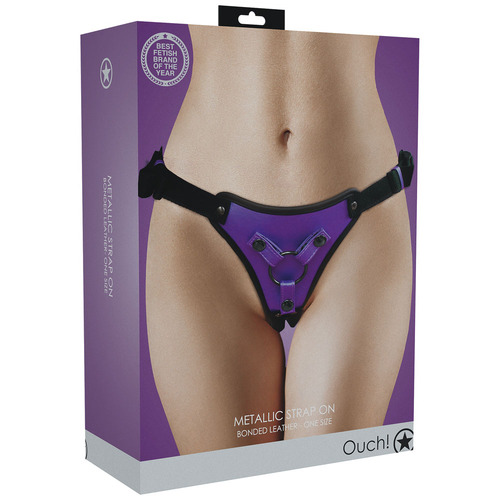 Ouch! Metallic Strap On Harness Metallic  Metallic  Adjustable Strap On Harness (No Probe Included)